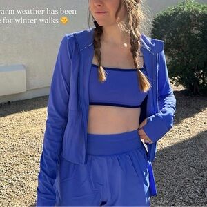 Fabletics Blue Active bra & jacket set - PLS SEE SIZING DETAILS IN DESCRIPTION